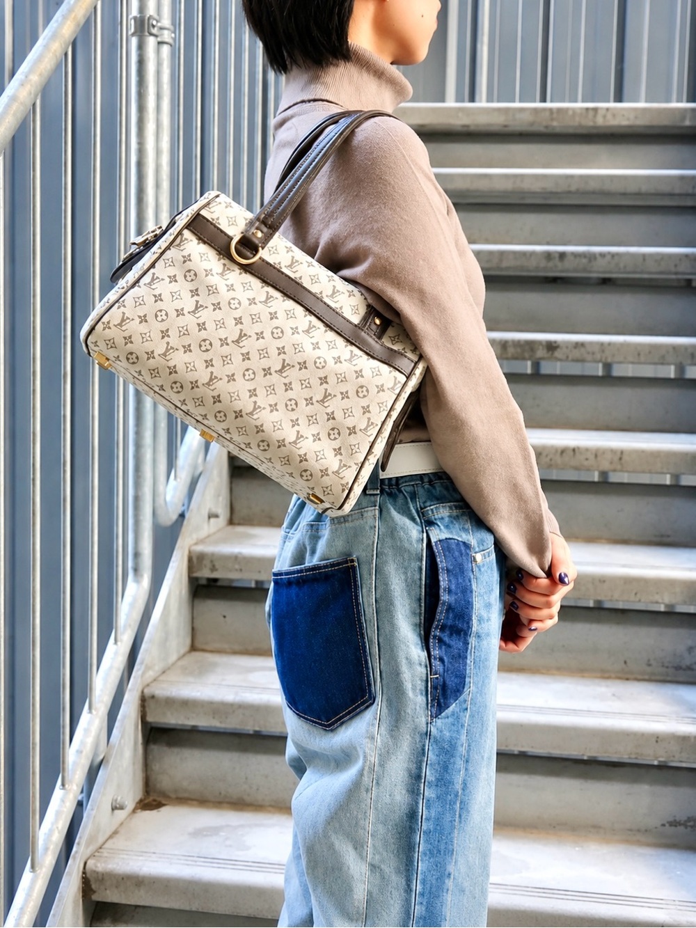Louis Vuitton LV Canvas Monogram Josephine PM Carryall Tote Purse - Picture 3 of 16